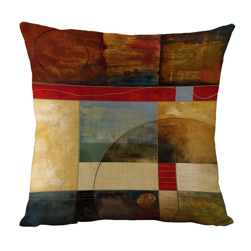WOMHOPE Set of 4 Vintage Geometric Decorative Throw Pillow Covers Pillow Cases Cushion Cases 18 x 18 Inch for Living Room,Couch and Bed (Geometric) - Image 5